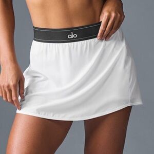 ALO Yoga White Skirt with Black Waistband